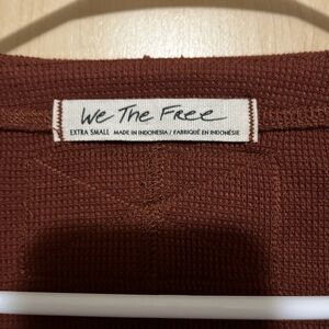 We The Free Rust Waffle Knit Top
